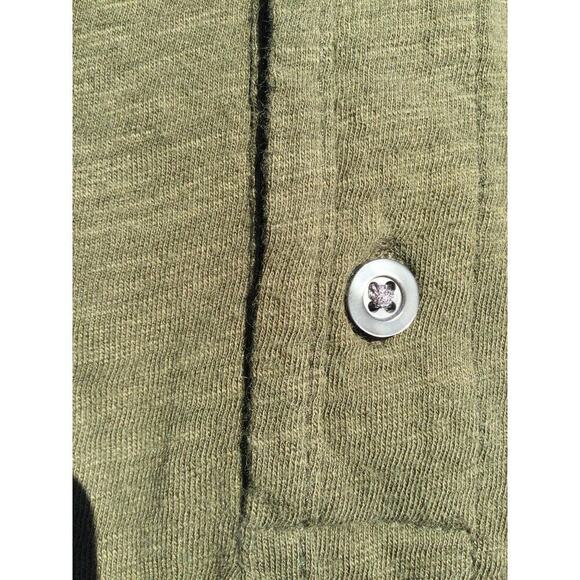 Banana republic shirt mens L t-shirt olive green button soft wash organic cotton - Picture 6 of 8